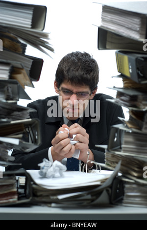 A stressed accountant Stock Photo