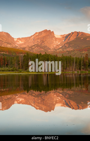 Sprague Lake Sunrise, Rocky Mountain National Park, Colorado, USA Stock Photo