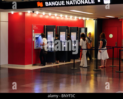 Bank ATM Automatic Teller Cash Machines In Montreal Canada Stock Photo