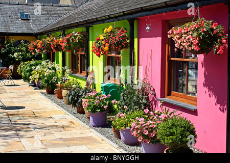 Colourful Courtyard Beaumaris Anglesey North Wales UK United Kingdom EU European Union Europe Stock Photo