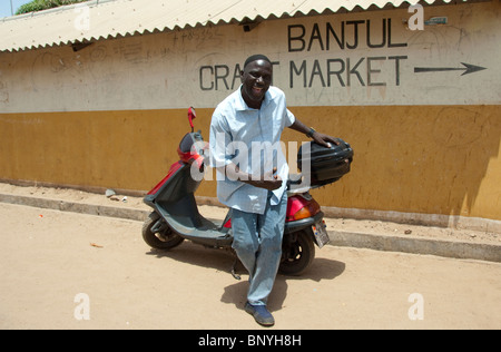 Africa, Gambia. Capital city of Banjul. Royal Albert Market & downtown Banjul Craft Market. Stock Photo