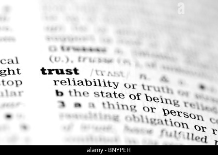 Trust Dictionary Definition Stock Photo