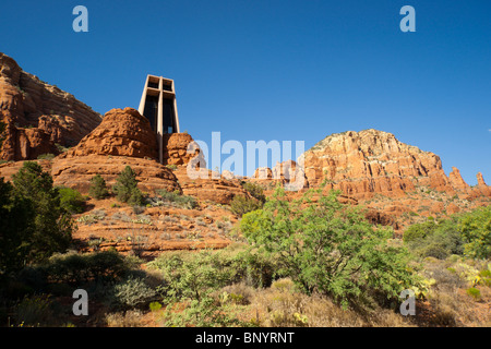 Sedona, Arizona - the Chapel on the Rock, famous 1950s modern architecture Roman Catholic church. Stock Photo