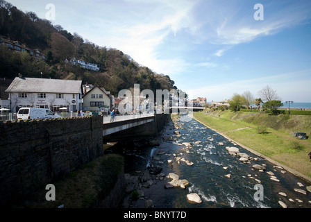 Lynmouth Devon UK Harbor Harbour Quay River Lyn Stock Photo