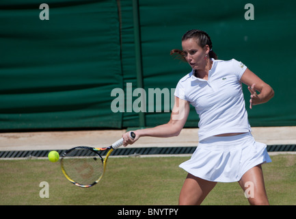 June 28 2010: Venus Williams v Jamila Groth. Wimbledon international tennis tournament held at the All England Lawn Tennis Club, London, England. Stock Photo