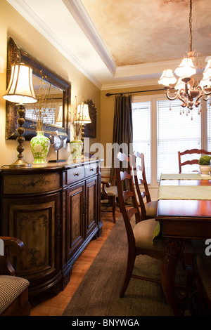 Formal dining room for guests in American contemporary home Stock Photo