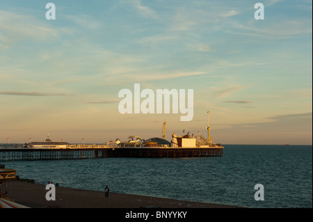 Brighton's East Pier (the Palace Pier) at dusk on a summer's evening Stock Photo