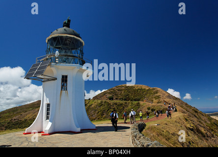 Cape Reinga Lighthouse at the most northern tip of the New Zealand North Island Stock Photo