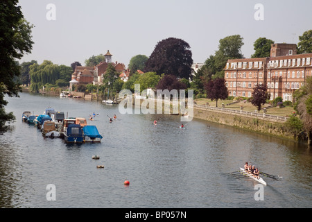 The River Thames at Twickenham, Richmond, seen from the bridge to Eel Pie island, Twickenham, London UK Stock Photo