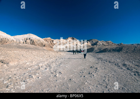 Eroded rock formations in the Valle de la Luna, Moon Valley, San Pedro de Atacama, Chile, South America. Stock Photo