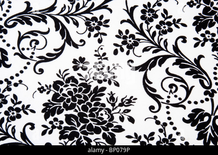 Black & white Seamless Floral Pattern Stock Photo