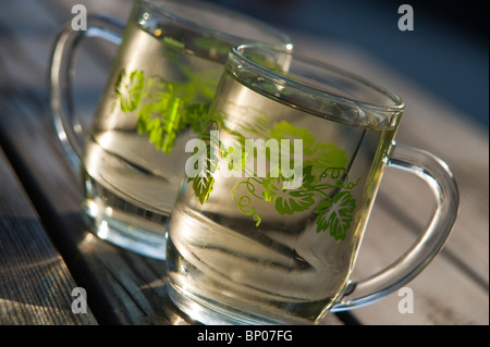 Weisswein beim Heurigen - White Wine Stock Photo