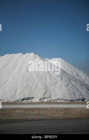 Salt dunes, Salinas de San Pedro del Pinatar, Spain. Stock Photo