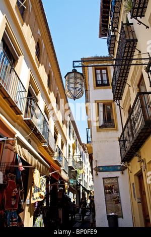 Calle de la Caldereria Nueva, Albaicin Moorish quarter, Granada, Andalucia, Spain. Stock Photo