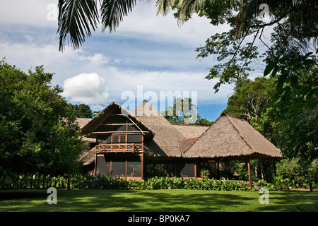 Peru. The well-appointed Inkaterra Reserva Amazonica Lodge is situated on the banks of the Madre de Dios River. Stock Photo