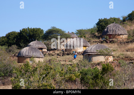 Zulu Homestead near Isandlwana, South Africa Stock Photo