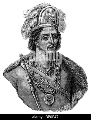 Moctezuma II (1466–1520), the ninth Aztec Emperor, ruler at the beginning of the Spanish conquest of Mexico Stock Photo