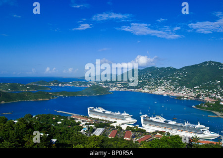 Cruise ships in Charlotte Amalie, St. Thomas, US Virgin Islands, caribbean. Stock Photo