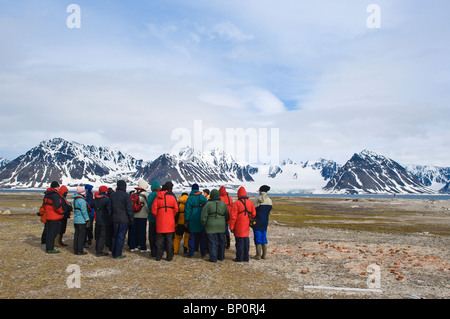 Old whaling station Amsterdamoya (Amsterdam island) Svalbard Archipelago, Norway. Stock Photo