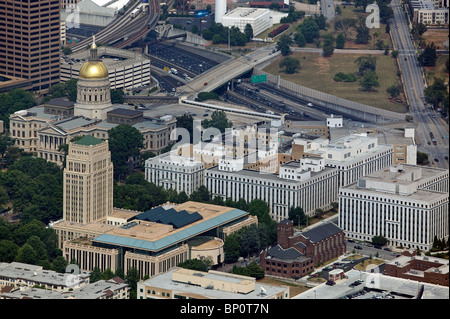 aerial view above Georgia State capitol building Atlanta Georgia Stock Photo