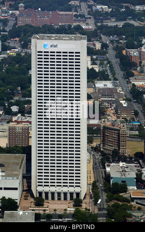 aerial view above AT&T Midtown Center Atlanta Georgia Stock Photo