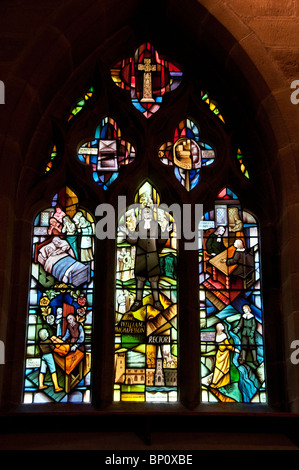 The Eyam Plague Window in St Lawrence Church Eyam Derbyshire Stock Photo