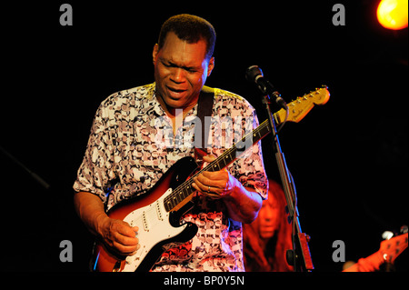 Robert Cray, US blues singer rock musician performing in the main stage marquee. Maryport Blues Festival, 2010. Cumbria, England Stock Photo