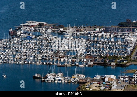 aerial view above marina Sausalito Marin county California Stock Photo