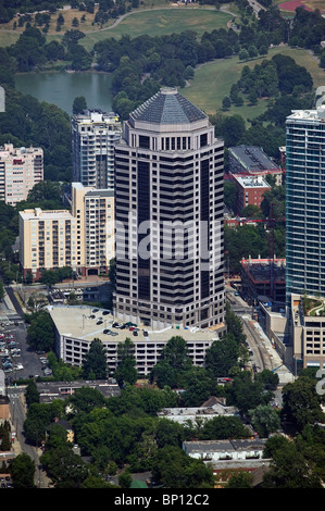 aerial view above 1100 Peachtree Street mid town Atlanta Georgia Stock Photo