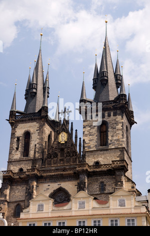 Towers of Our Lady before Tyn Stock Photo