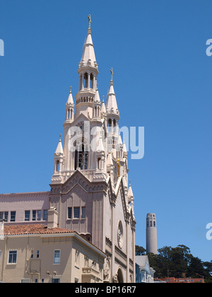 Saints Peter and Paul Catholic Church, AKA The Italian Cathedral, North Beach San Francisco Stock Photo