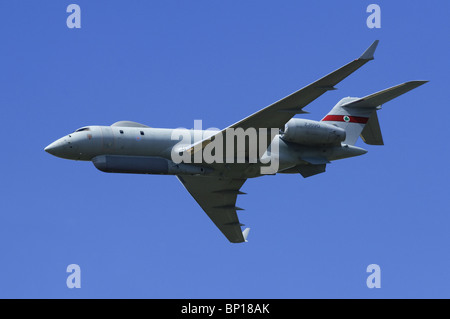 Bombardier BD-700 Sentinel R1 operated by 5 Squadron of the RAF making a flypast at Farnborough Airshow Stock Photo