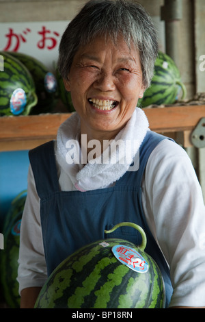 The Miura Peninsula is one of the most famous spots in Japan for growing bountiful and sweet watermelons Stock Photo