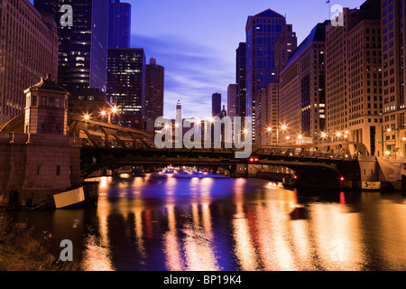 Franklin Street Bridge seen before sunrise. Stock Photo