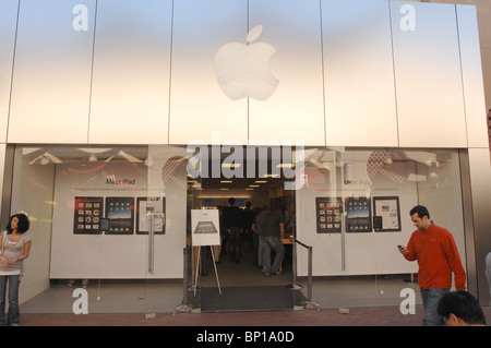 The Apple Store in Irvine, California opens its doors to crowds of people anxious to get their hands on the latest iPad release. Stock Photo
