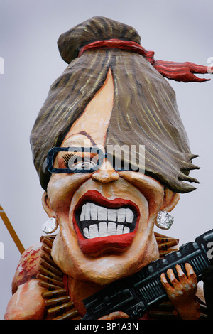 An effigy of Sarah Palin is unvailed by Battle Bonfire Society. Picture by James Boardman. Stock Photo