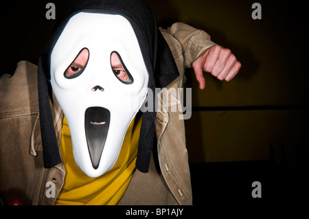 Man in Scream mask Stock Photo