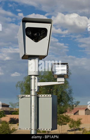 Redflex speed cameras at an intersection in Arizona, USA Stock Photo