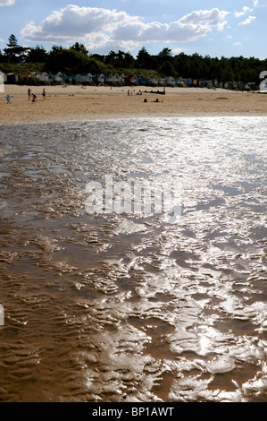The beach at Wells next the Sea at low tide Norfolk UK Stock Photo