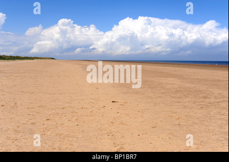 Remote sandy beach by Titchwell Marsh RSPB reserve Norfolk coast UK Stock Photo