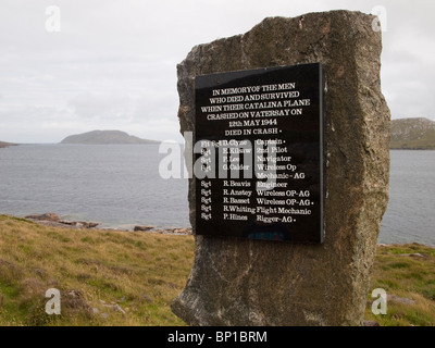 Memorial for Plane Crash on Vatersay, Scotland Stock Photo