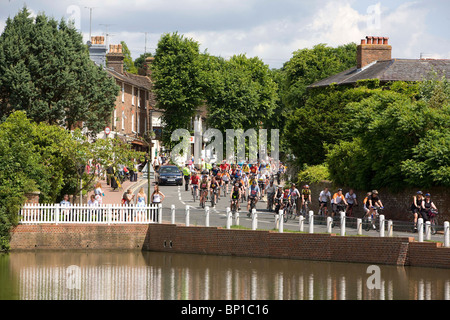 London to Brighton cyclists make there way through the picturesque village of Lindfield.  Picture by James Boardman Stock Photo