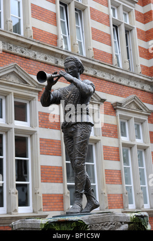 Statue of the Pied Piper in Hamelin Hameln Germany Deutschland Europe Stock Photo