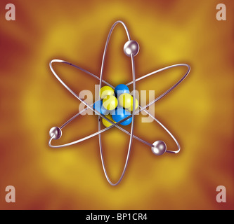 Model of the structure of the atom showing the nucleus and the electron ...