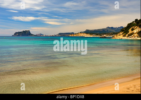 Scenic El Portet Beach of Moraira Stock Photo