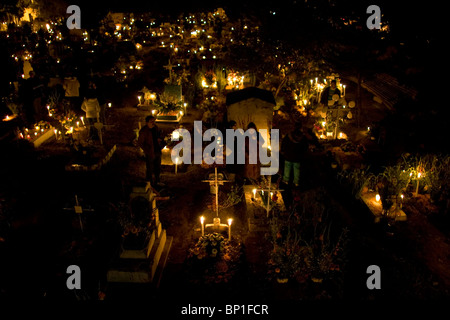 The cemetery of San Gregorio Atlapulco a small town on the outskirts of Mexico City Stock Photo