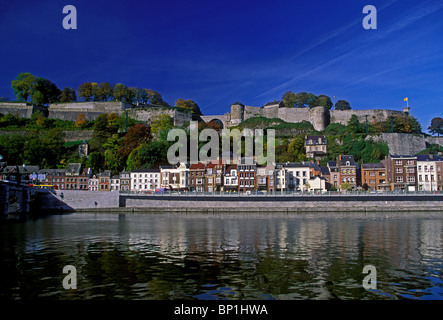 view of The Citadel along the Meuse River in the city of Namur Walloon Region Belgium Europe