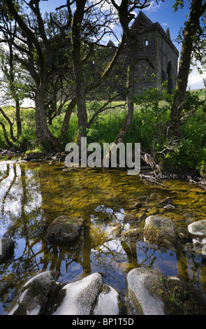 Hermitage Water with Hermitage Castle beyond Stock Photo