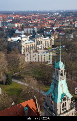 VIEW FROM THE NEW TOWN HALL BUILDING TO STATE MUSEUM, HANOVER, LOWER SAXONY, GERMANY Stock Photo