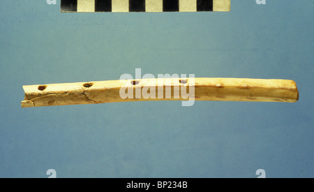 FLUTE MADE OF BONE, EXCAVATED IN THE CITY OF DAVID DATING FROM C. 7-8TH. C. BC Stock Photo